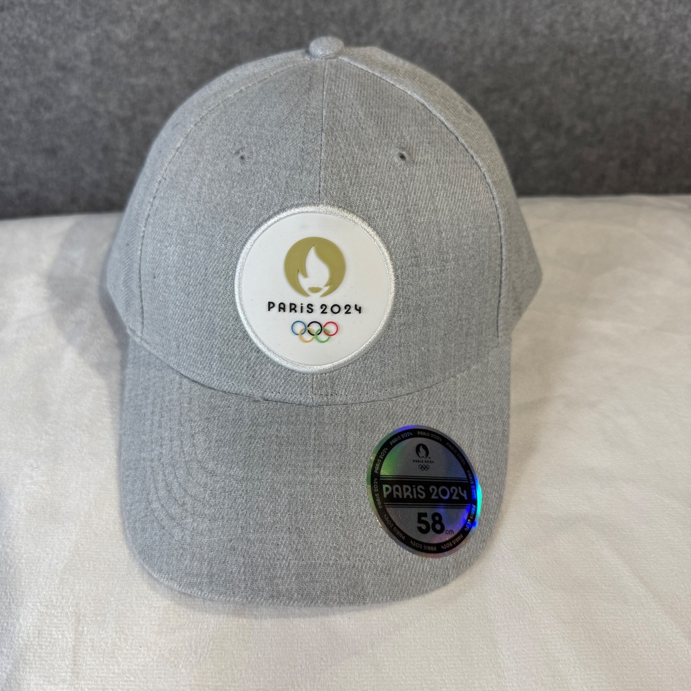 Paris 2024 Olympics Baseball Cap Hat Heather Gray Adjustable Mens